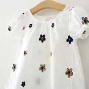 Quần áo trẻ em 2019 Mùa hè Mới cho trẻ em Áo thun ngắn tay Hàn Quốc Cô gái mùa hè Áo phông trẻ em lớn Cotton - Áo thun
