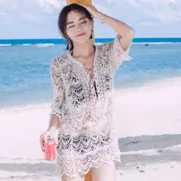 Пляжная летняя одежда для защиты от солнца, кружевной сексуальный купальник, куртка, стиль бохо