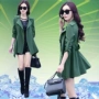 Xia Bozhong thời trang dài áo gió chất béo mm kích thước lớn của phụ nữ Hàn Quốc mùa xuân và mùa thu áo mẹ 200 £ slim slim thời trang nữ đẹp