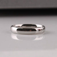 Nhẫn bạc 3 mm cổ điển trơn bằng thép titan nhẫn đuôi nhẫn nam và nữ nhẫn kim cương nam pnj