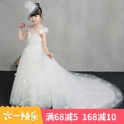 Váy cưới trẻ em dài đuôi công chúa Váy fluffy girl 2018 mới hè cao cấp catwalk trắng - Váy trẻ em