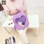 Hàn Quốc dễ thương học sinh lớn trẻ em cô gái mềm macarons retro Harajuku trong suốt tình yêu túi đeo vai ba lô balo nữ cá tính