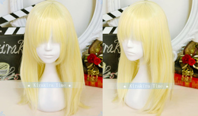 taobao agent Cosplay wigs SJ altar Sun Yan and Qiu Tong black long straight / light gold long straight straight wigs cos