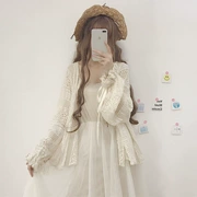 Mùa hè của phụ nữ Hàn Quốc phiên bản của phần dài lỏng rỗng voan ren áo sơ mi kem chống nắng quần áo dài tay áo khoác cardigan áo mỏng