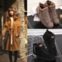 Người mùa đông cộng với nhung ấm cỡ lớn 41-43 40 Giày vải sinh viên Hàn Quốc hoang dã Giày đế bằng bằng vải cotton cao để giúp giày sport