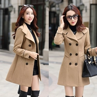 Chống mùa len coat nữ phần dài 2017 new slim trung niên áo len eo mùa thu và mùa đông tính khí Nizi áo dạ ngắn đẹp và điệu