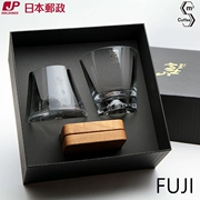 Nhật Bản Tajima Glass Fuji Mountain Cup Glass Whisky Cup Wine Set Hộp quà tặng - Rượu vang