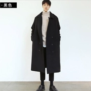 Áo khoác mùa đông mùa thu vai áo len nam giới thanh niên Hàn Quốc phần dài lỏng dày trên đầu gối áo len