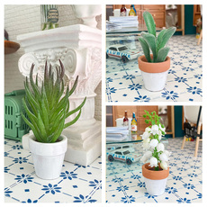 bjd场景道具娃屋 bjd6分植物盆栽微缩仿真blythe六分娃屋ob11家具装饰摆件迷你陶盆