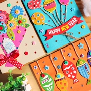 Thiệp chúc mừng năm mới âm thanh nổi Giáng sinh DIY gói vật liệu trẻ em sáng tạo vẽ thiệp handmade cá tính để gửi lời chúc