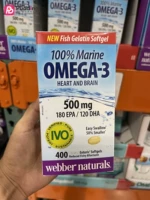 Канада покупает Webber Natures Viabo Omega-3 мини-гранулы глубоко морской рыбий жир 400 зерен