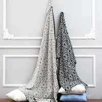 phong cách Bắc Âu len bông dệt kim chăn ngủ trưa chăn bông giản dị chăn mền máy lạnh sofa chăn mền - Ném / Chăn mền lông cừu cho bé