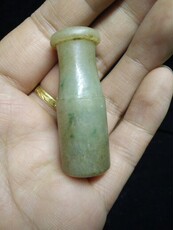 Мундштук 老烟袋嘴 玉石烟袋嘴白底翠色烟袋嘴 老烟嘴 老翠烟嘴 老翡翠玉石