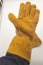 包邮出口牛皮牛盾电焊工手套加长款焊接耐磨隔热烧焊防护劳保手套