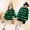 Mùa xuân và mùa thu 2018 phiên bản Hàn Quốc của áo len mẹ-con gái dày bằng vải cotton rộng trong áo khoác mẹ sọc nữ