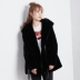 Áo khoác lông nữ ấm áp mùa đông dài 2018 phiên bản mới của Hàn Quốc áo nhung lỏng giả lông dài tay áo dạ lông Faux Fur