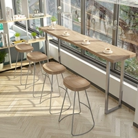 Стол из сплошной древесной батончики -это простое, а современное домашнее использование узких столов на стенах, с высоким содержанием настольного молока -чайного стола и комбинация стула