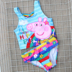 Cô gái nữ bé sọc dễ thương phim hoạt hình lợn chia vest áo tắm bãi biển bikini nhanh chóng làm khô áo tắm Đồ bơi trẻ em