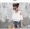 Quần áo trẻ em nữ hè 2019 trẻ em mới lớn xù áo cotton vai lệch vai Áo thun trẻ em Hàn Quốc - Áo thun