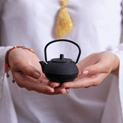 Ấm trà mini trang trí ấm trà gang gốm sắt để chơi phụ kiện trà đạo Kung Fu bộ trà vàng đặc biệt - Trà sứ