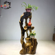 Gỗ rắn khắc gốc chậu hoa khung gỗ khắc hoa đứng tự nhiên gốc nghệ thuật bonsai khung Nanmu gỗ nghệ thuật kệ hoa - Các món ăn khao khát gốc