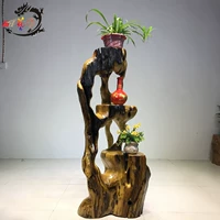 Gỗ rắn khắc gốc chậu hoa khung gỗ khắc hoa đứng tự nhiên gốc nghệ thuật bonsai khung Nanmu gỗ nghệ thuật kệ hoa - Các món ăn khao khát gốc bàn ghế gỗ gốc cây giá rẻ