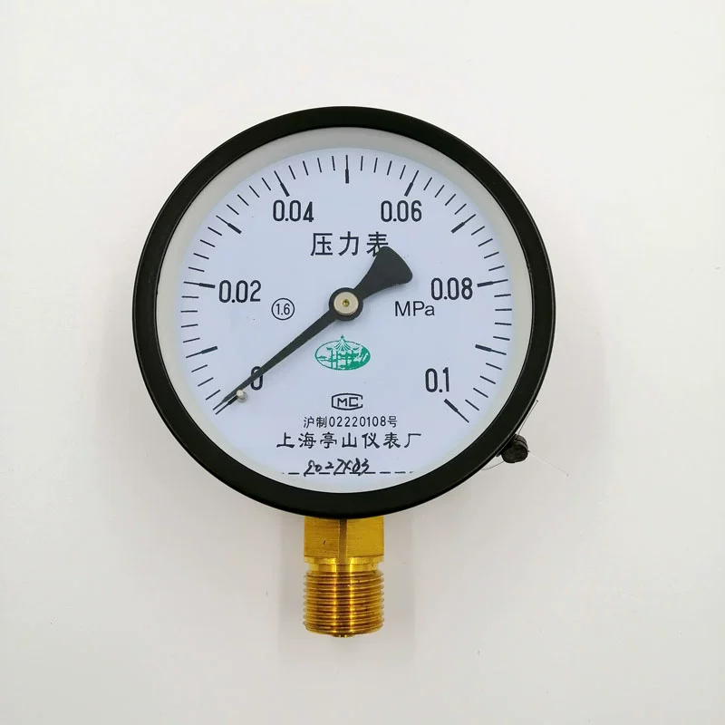 đồng hồ đo áp suất khí nén Thông thường đồng hồ đo áp suất y100 áp suất nước áp suất dầu thủy lực máy đo hộ gia đình tap đường ống dẫn nước áp suất không khí cao áp thử nghiệm áp suất 1mpa đồng hồ đo hơi đồng hồ đo áp suất chân không 