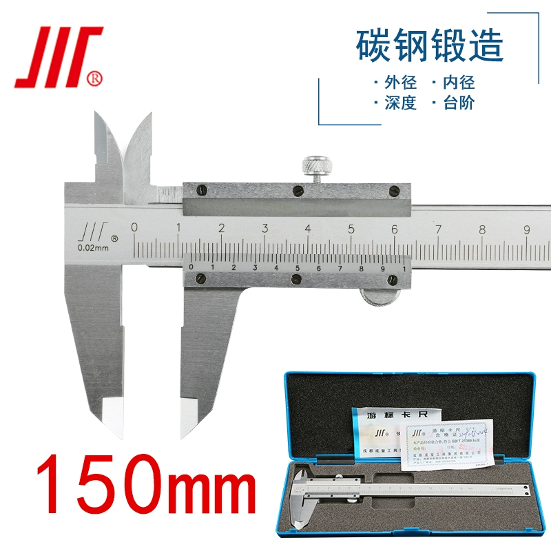 thước kẹp total Tập Vernier Caliper 0-150mm Thép không gỉ 0-200mm 0-300mm Đồng hồ đo dầu Cơ khí chính xác cao Cấp công nghiệp đo chính xác của thước kẹp thước kẹp là dụng cụ đo dùng để đo Thước kẹp cơ khí