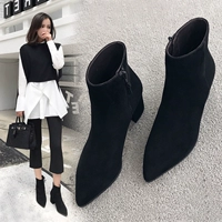 Martens, демисезонные черные матовые флисовые короткие сапоги, модель весна/осень 2023 года