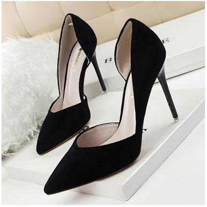 Black & Suedebigtree white high-heeled shoes female spring 2019 new pattern genuine leather Women's Shoes Versatile girl Fine heel Sharp point Single shoes