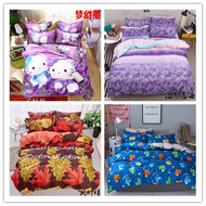 Hoa oải hương tím bột giường đặt bốn tờ quilt cover nhỏ hoa sinh viên phòng ngủ ba mảnh thiết lập 1,5 giường