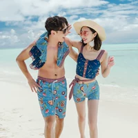 Bộ đồ bơi đôi nữ bikini ba mảnh đi biển - Vài đồ bơi đồ đôi đi biển nam nữ