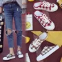 Sinh viên Bao Đầu nửa dép nữ mùa hè 2018 dép mới Hàn Quốc phiên bản của hoang dã không có gót giày vải phẳng cao đẳng gió giầy anta nữ