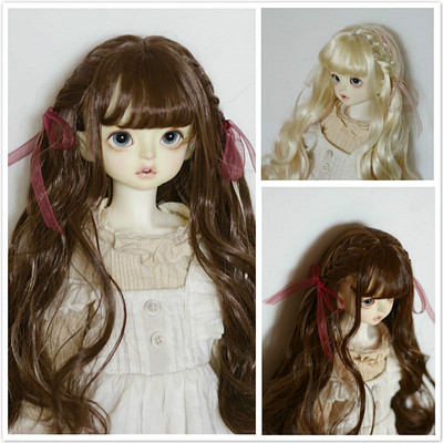 taobao agent [Spot Free Shipping] Mixed color soft silk spot butterfly roll 3 minutes, 4 points, BJD wig