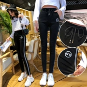 Thắt lưng thun mặc legging nữ sinh 2019 xuân mới bó sát chân skinny quần dài Hàn Quốc phần mỏng - Quần tây thường