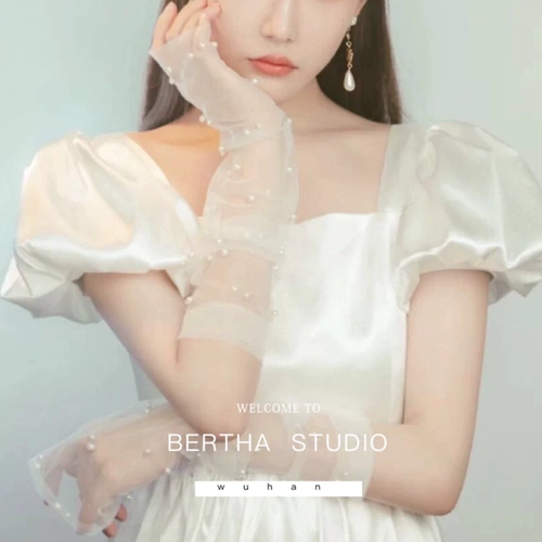 Bertha Ретро кварц из жемчуга, перчатки, аксессуар для невесты, 2018