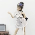 Áo sơ mi nữ mùa hè 2019 mới dành cho trẻ em Hàn Quốc thời trang in ngắn tay giữa dài tay có thắt lưng thủy triều - Áo sơ mi Áo sơ mi