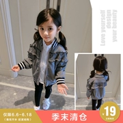 Houndstooth cô gái áo mùa xuân và mùa thu trẻ em Hàn Quốc phiên bản của áo sơ mi 2018 mới mùa thu quần áo trẻ em bé dây kéo áo sơ mi thủy triều