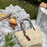 Плетеная пляжная вместительная и большая сумка на одно плечо, изысканный стиль