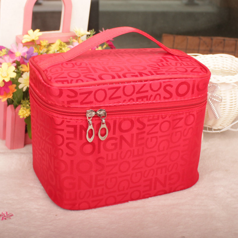 Letters Big Red LargeVertical section high-capacity portable letter Cosmetic Bag turn box Foldable Cosmetic Bag Cosmetics Storage bag