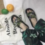 Kỳ nghỉ gió xanh lá giày bãi biển của phụ nữ thời trang vải giản dị rừng nhiệt đới mùa hè Harajuku BF gió và dép đi trong nhà triều dép sục nữ