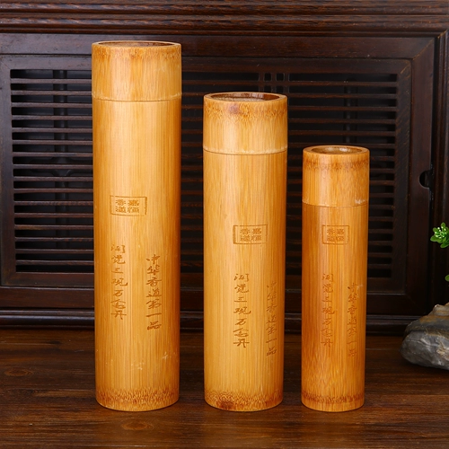 Натуральная бамбуковая уплотнявая влажность -Проятная крупная живопись, каллиграфия, каллиграфия, живопись, бочка для хранения, китайская упаковочная трубка для живописи