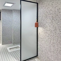 Сантехническая ванная комната ванная комната Ультра -белая матовая масляная песчатка стеклянная лист ванна экрана для душа душ душ сухой и мокрый отдел.