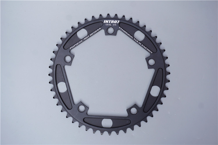 Intro7 & Devil's Eye 48T & BlackSKE Hollow one Dental disc Disc Bicycle compete in speed 48T7075 aluminium alloy Dead flies Disc 144mm