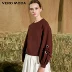 Vero Moda tie mới với tay áo đèn lồng vòng cổ đan áo len | 317333515 áo khoác thun nữ Áo len