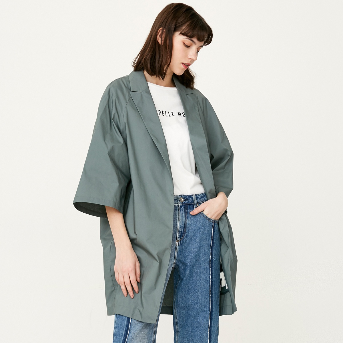 CHỈ sớm mùa thu thêu thời trang Hàn Quốc bảy điểm tay áo dài phù hợp với phù hợp với nữ-117208516