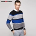 JackJones Jack Jones bông mỏng của nam giới tương phản màu áo len S | 217124505 áo len cổ tim nam Hàng dệt kim