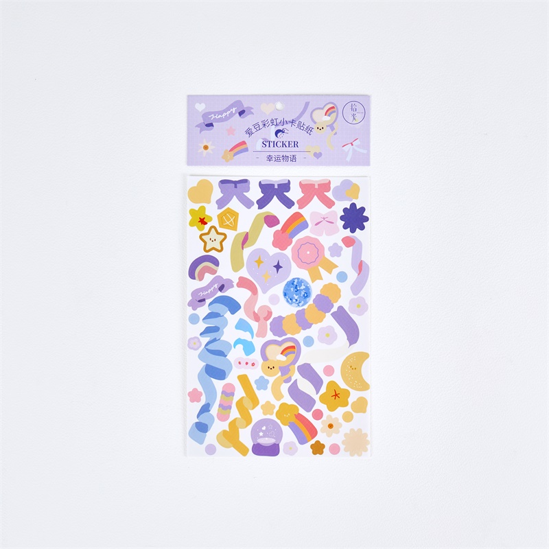Lucky StoryPicking up light silk ribbon coloured ribbon Laser sticker  decorate Salt system originality Simplicity Hand account Basics DIY paste Small card source material