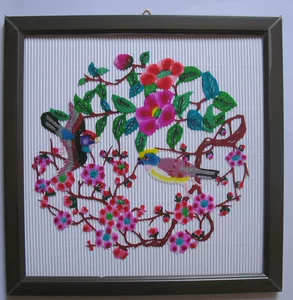 Цветовая бумага для цветов и птиц с зеркальной рамой фото бумаги -народные народные ремесла