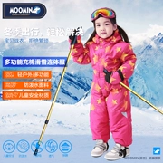 Moomin Muming quần áo trẻ em mùa đông ngoài trời trẻ em nữ trẻ em dính liền trượt tuyết mặc trẻ sơ sinh và quần áo trẻ em bông không thấm nước và windproof